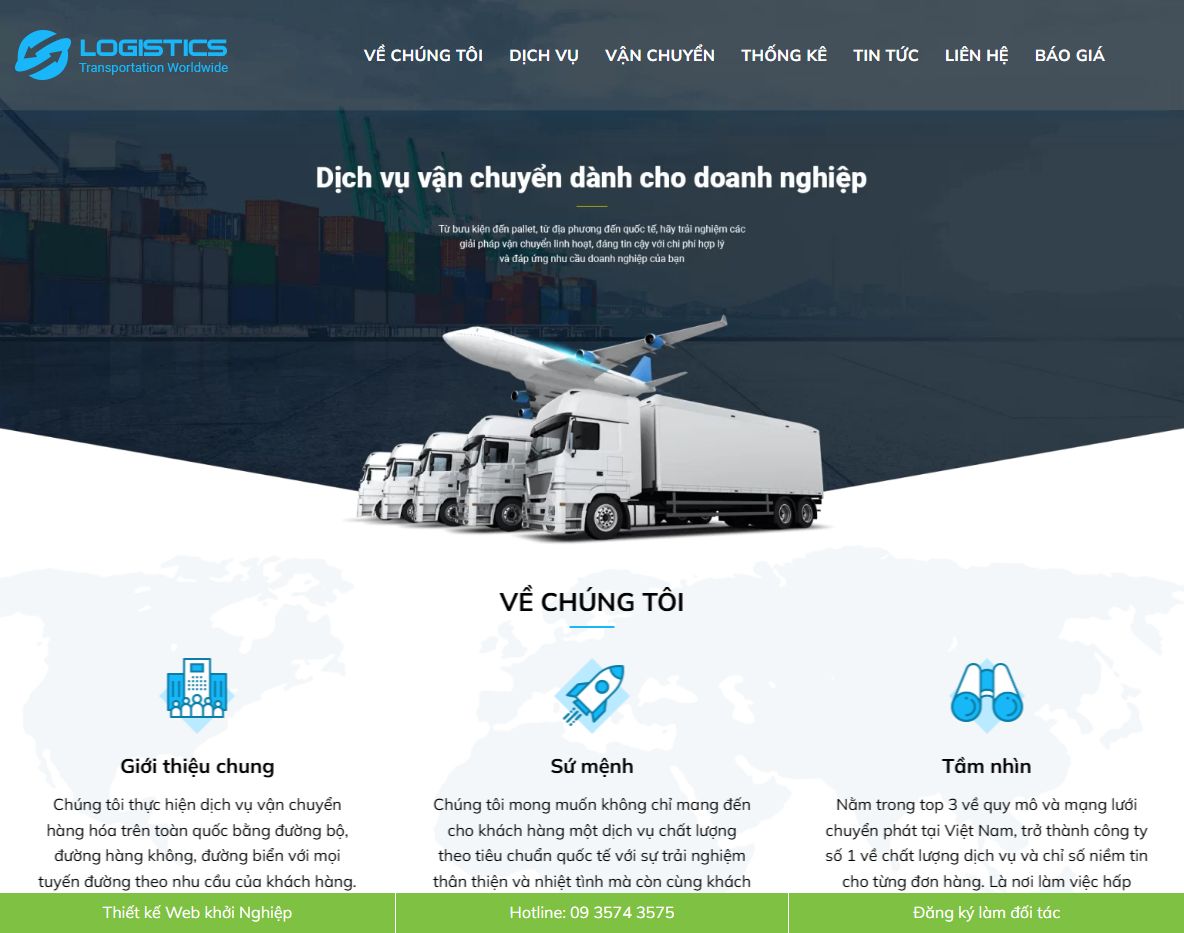 Giao diện theme wordpress vận chuyển