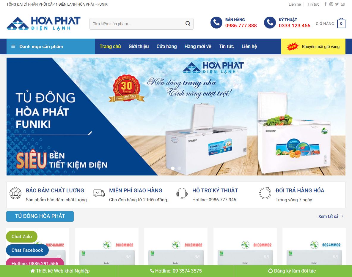 Theme WordPress điện lạnh chuyên nghiệp