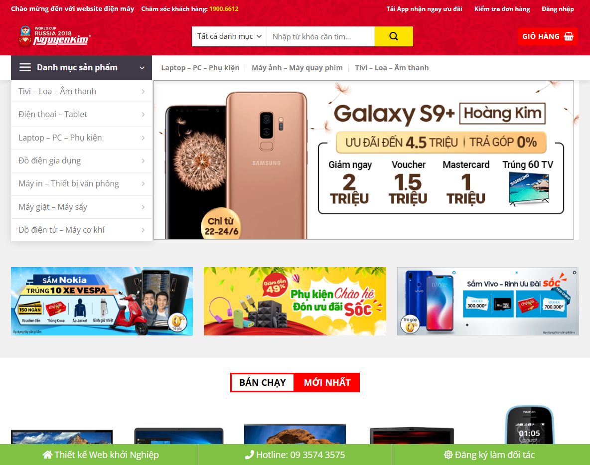 Giao diện trang chủ Theme wordpress điện máy 04