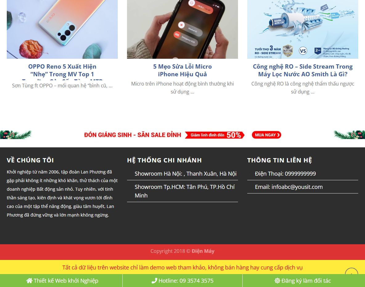 Tính năng quản lý Theme wordpress điện máy 04