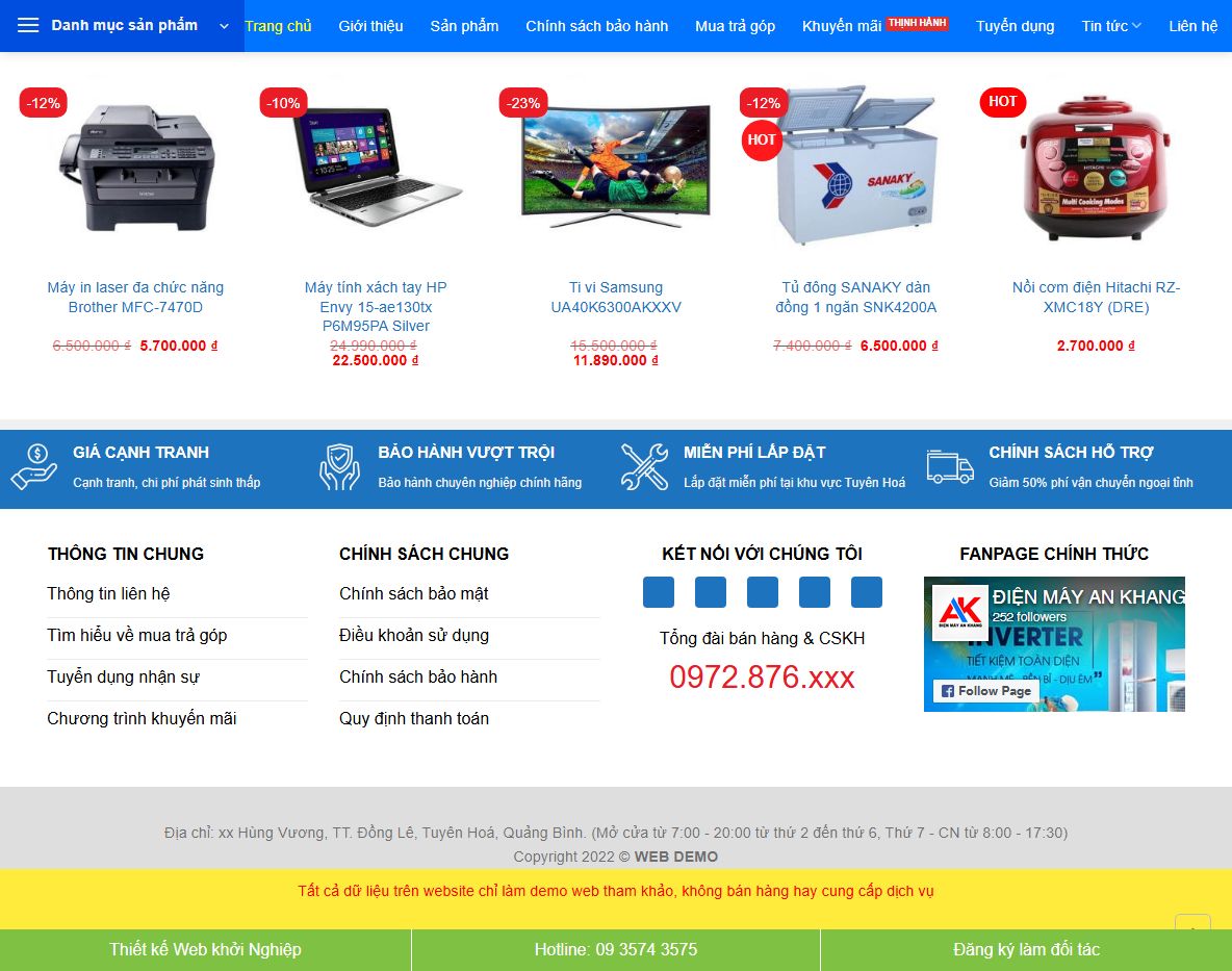 Tính năng Theme wordpress điện máy 06