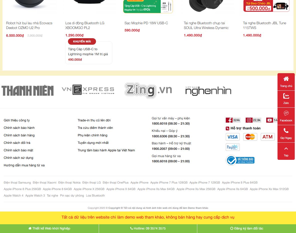 Tính năng Theme WordPress điện thoại 08