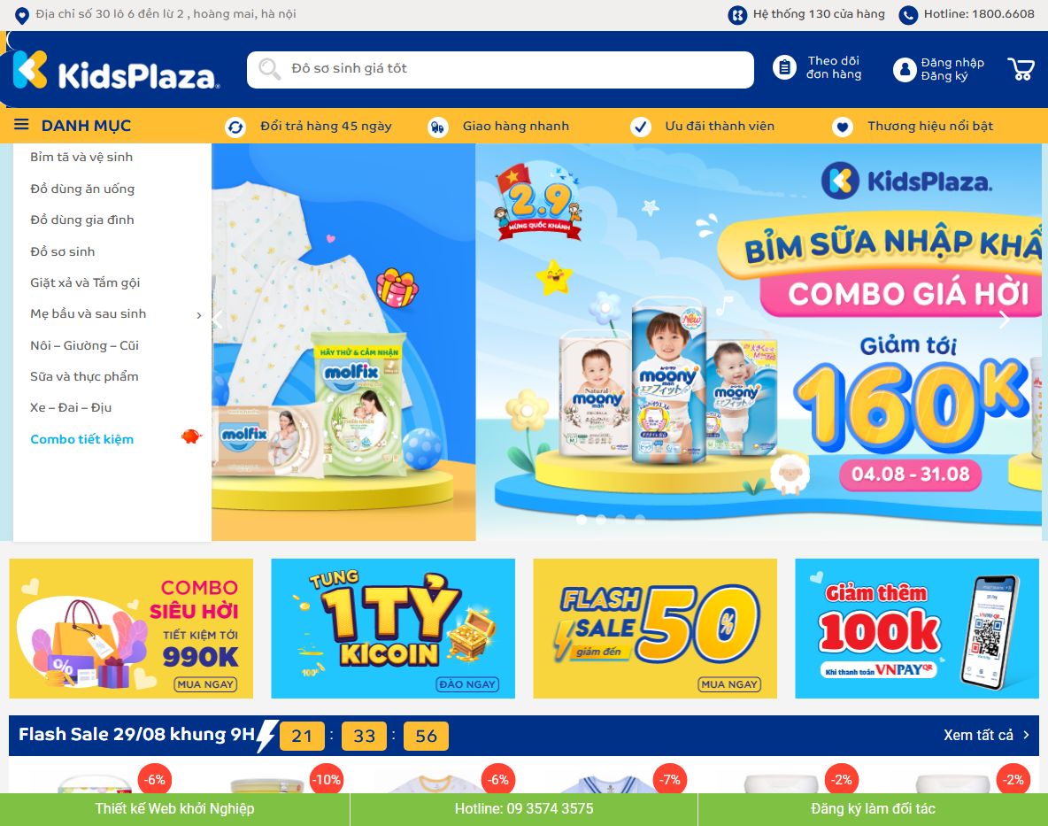 Giao diện trang chủ Theme WordPress Kid Plaza