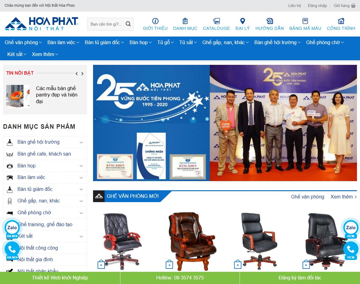 Theme WordPress đồ nội thất Hòa Phát chuyên nghiệp