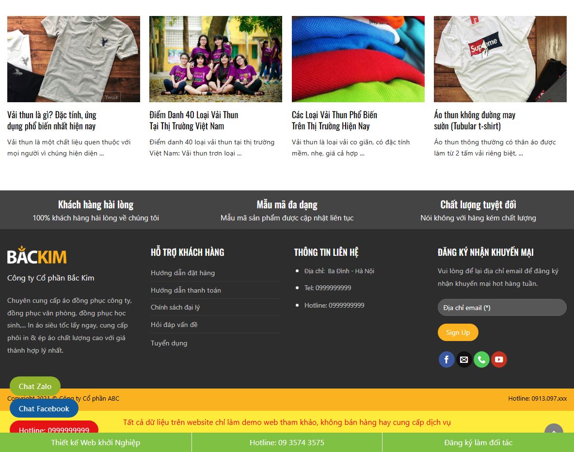 Tính năng Theme WordPress đồng phục 01