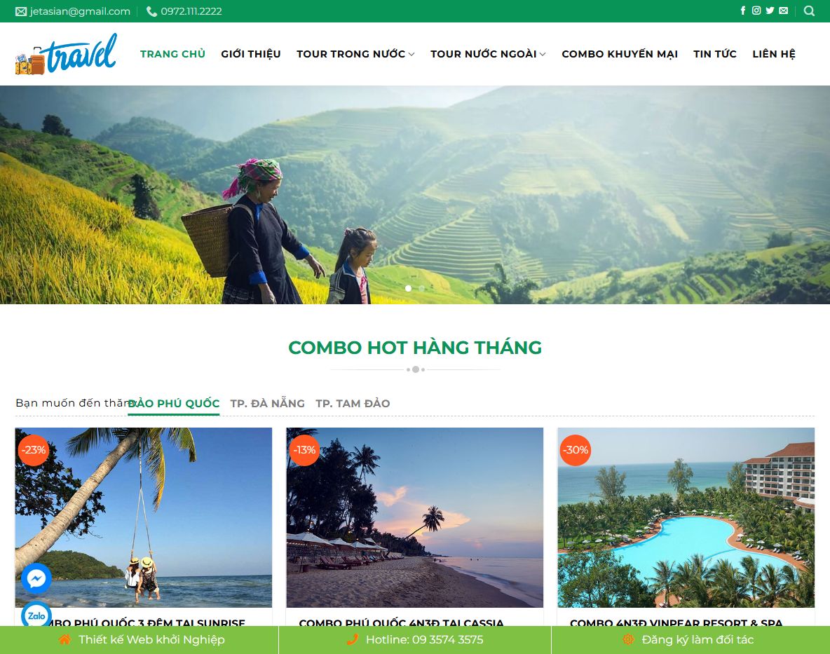 Giao diện trang chủ Theme wordpress du lịch 11