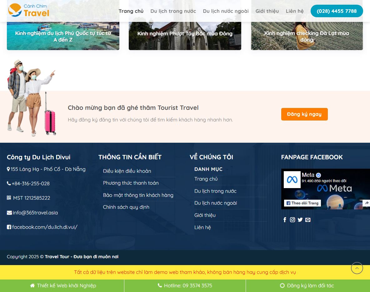 Giao diện responsive Theme wordpress du lịch 12