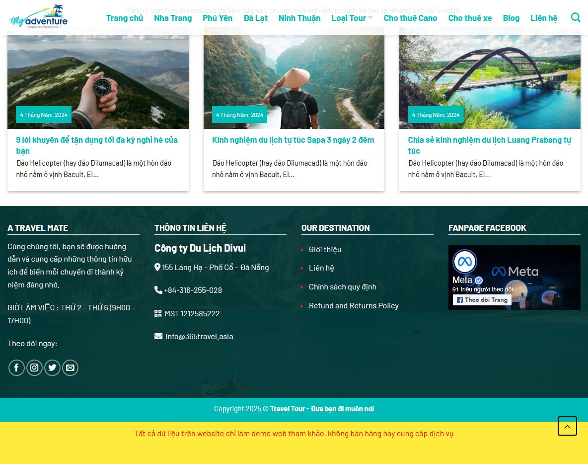 Trang quản trị Theme WordPress du lịch 18