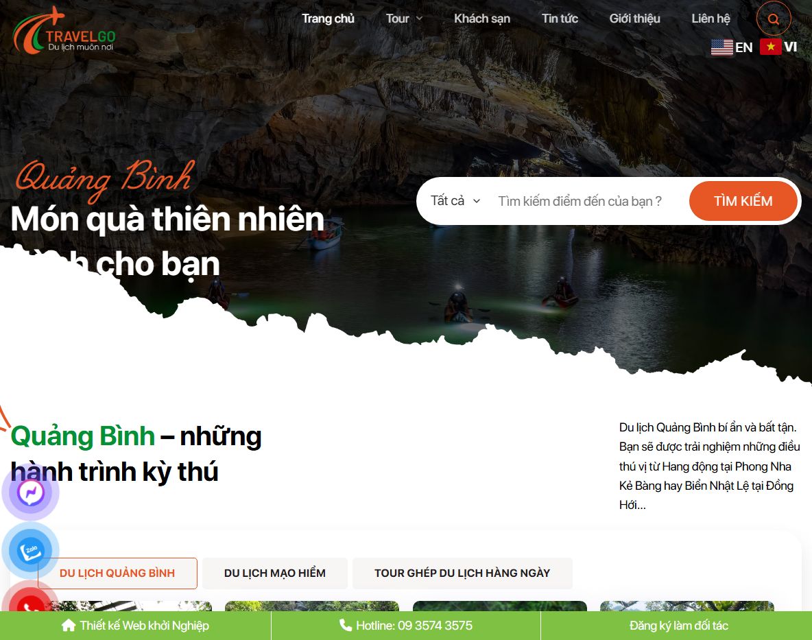 Theme WordPress du lịch cao cấp 27 - Trang chủ