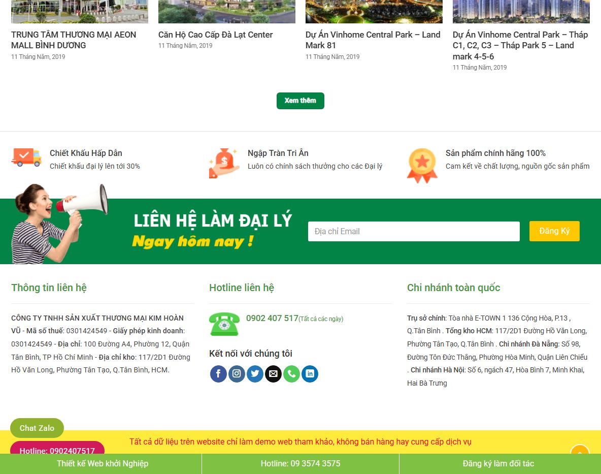 Giao diện responsive của theme Flatsome bán bột sơn