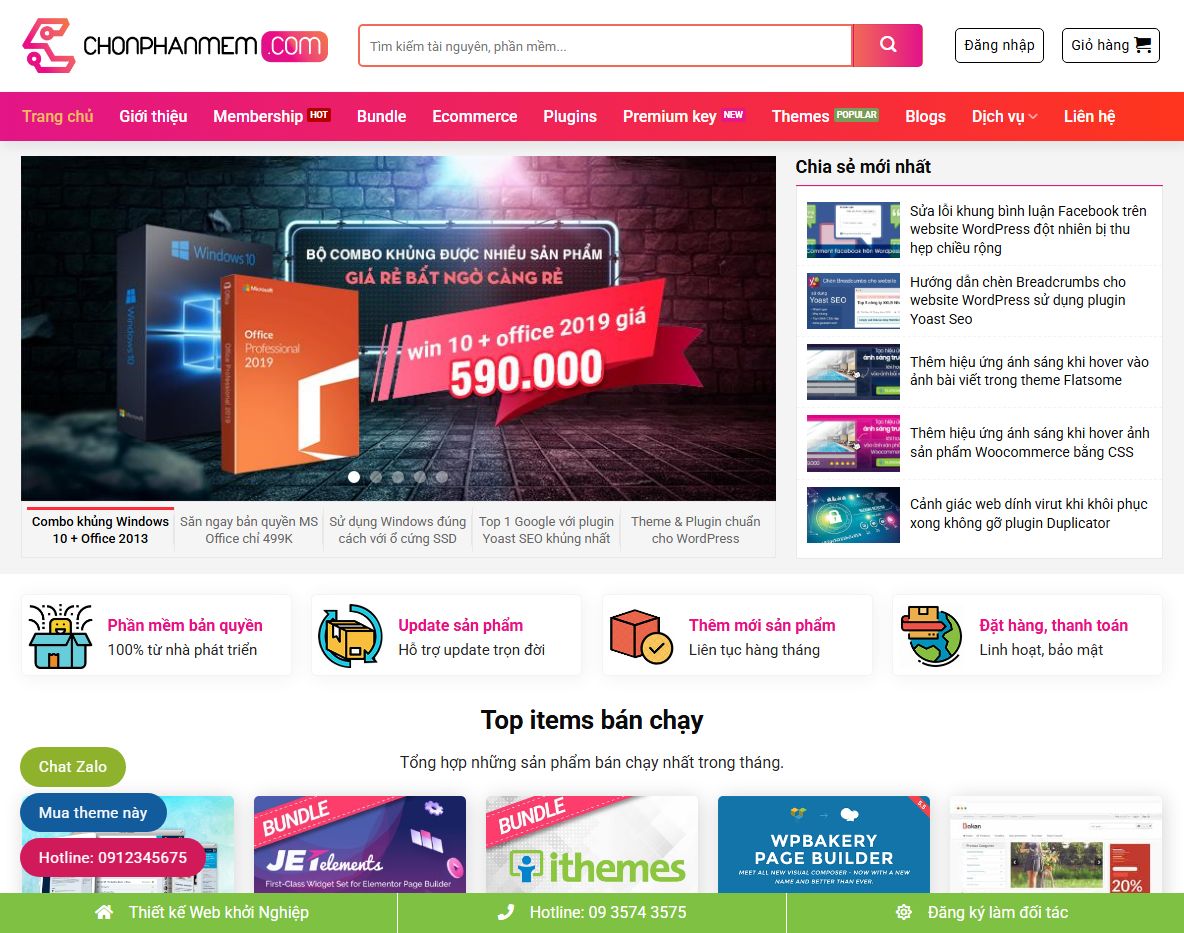 Theme wordpress flatsome bán code và phần mềm