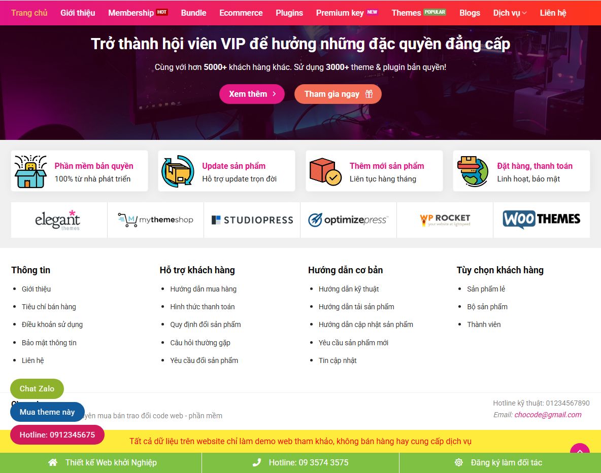 Giao diện theme wordpress flatsome