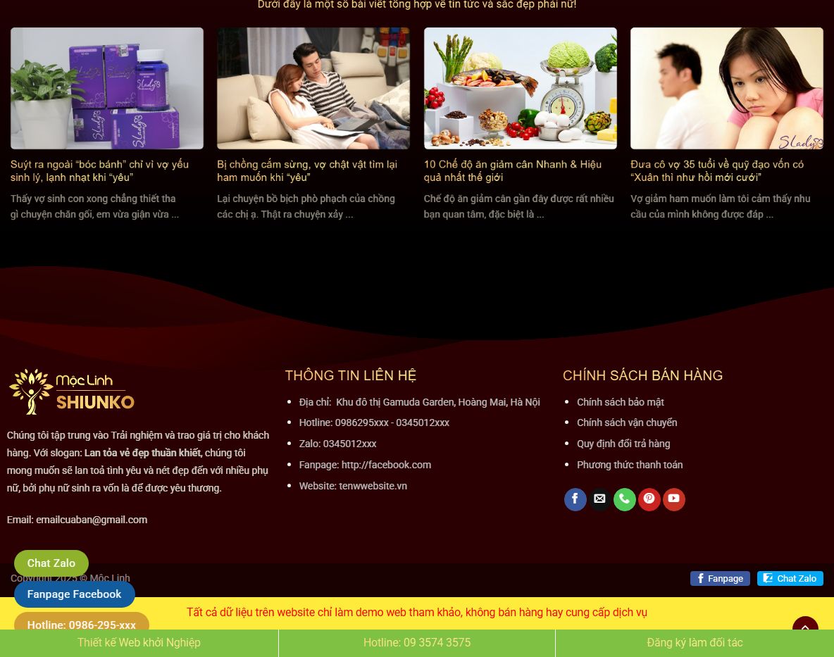 Tính năng theme wordpress flatsome bán son môi