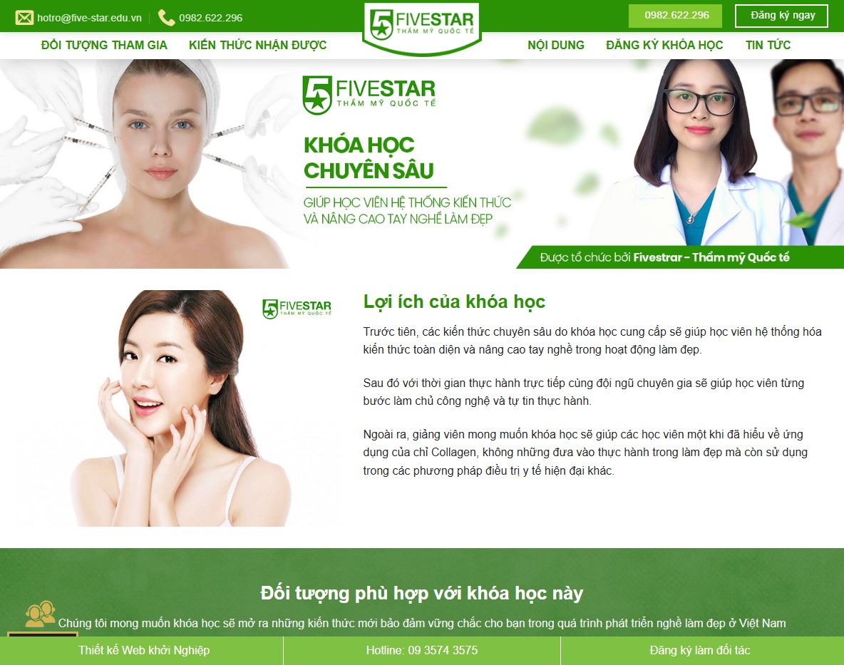 Theme WordPress Flatsome dạy thẩm mỹ