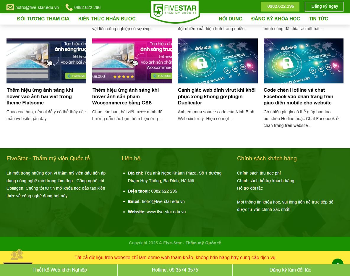 Tính năng theme WordPress Flatsome dạy thẩm mỹ