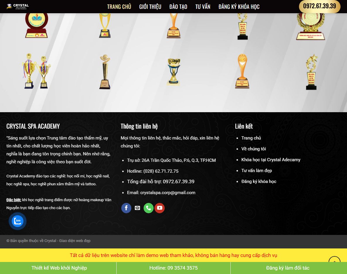 Tính năng Theme WordPress Flatsome khóa học phun xăm