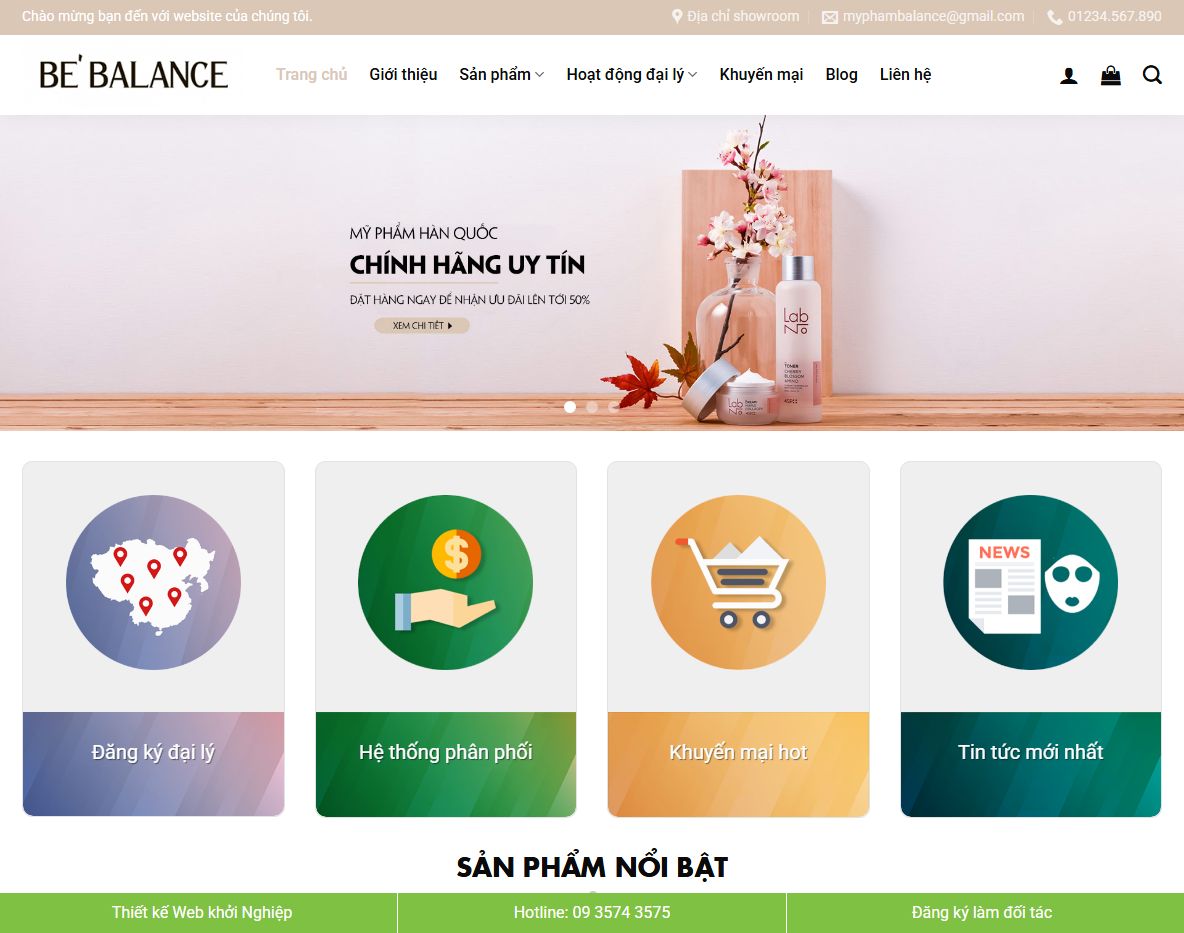Giao diện Theme wordpress flatsome mỹ phẩm 08