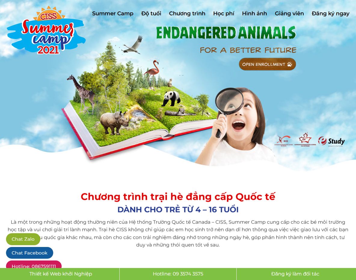 Giao diện trang chủ Theme wordpress giáo dục 010