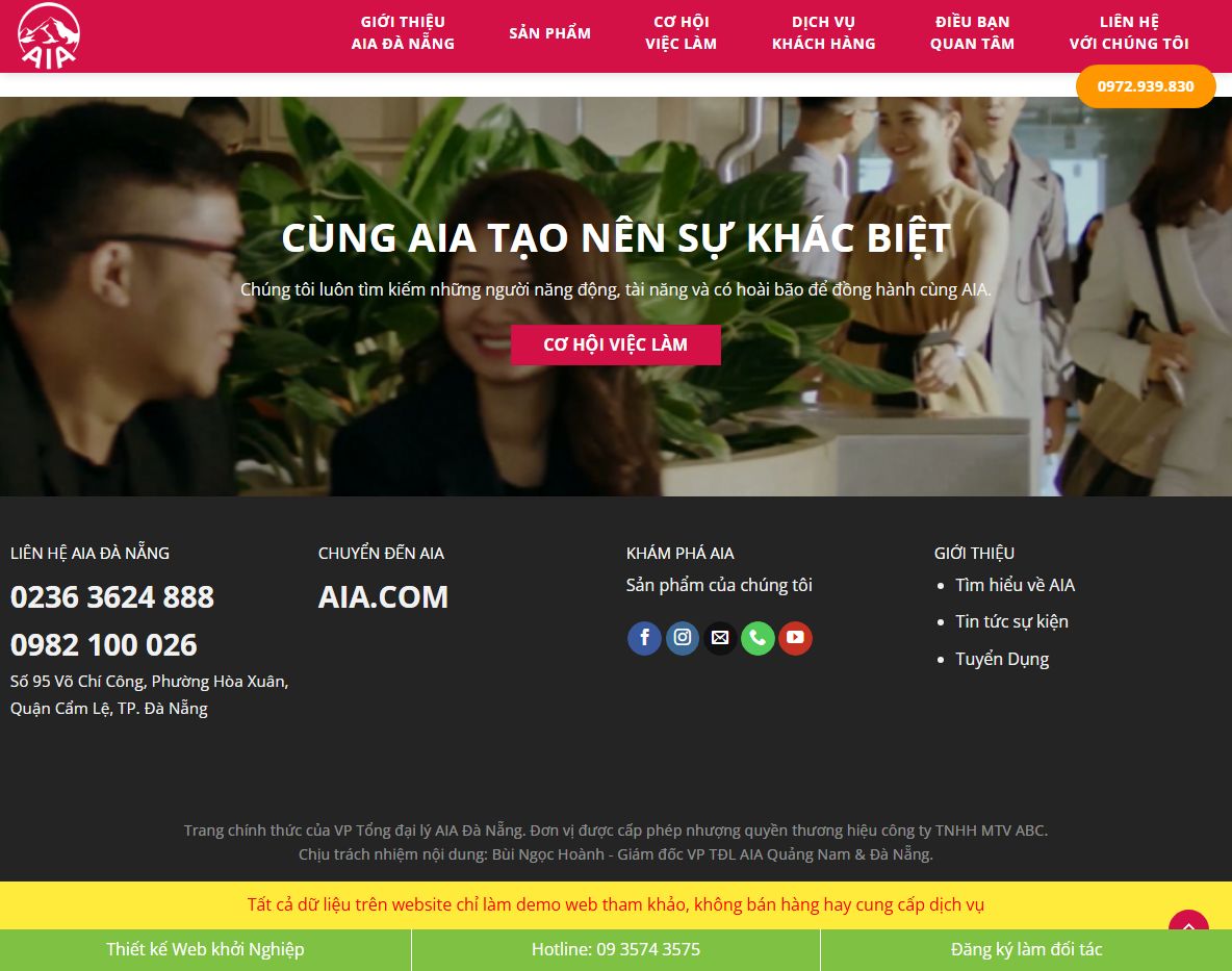 Tính năng theme wordpress bảo hiểm AIA