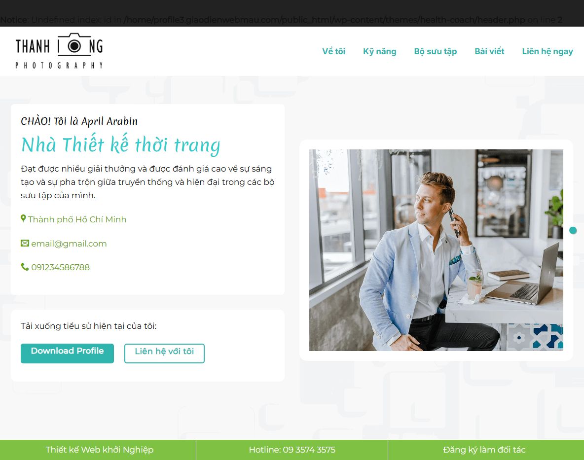 Giao diện Theme wordpress giới thiệu cá nhân 03