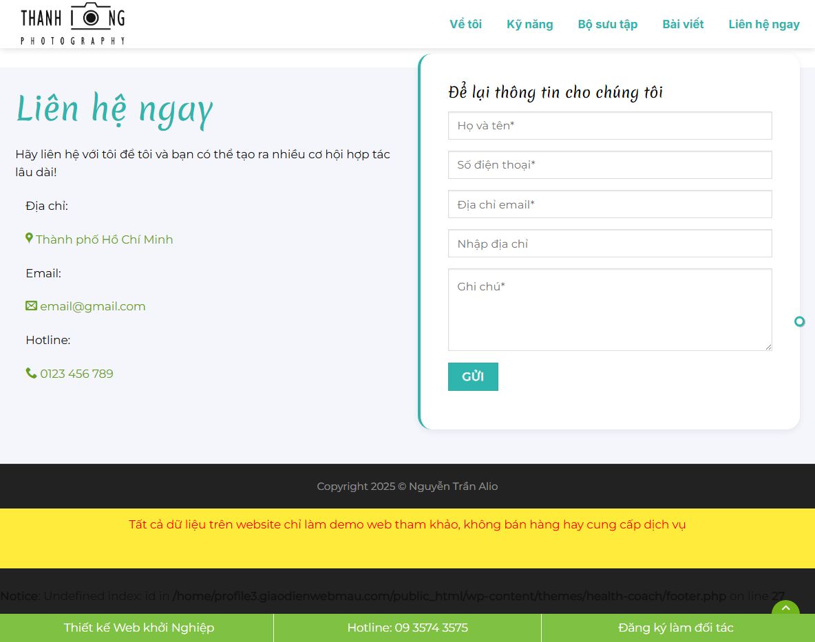 Tính năng nổi bật của Theme wordpress giới thiệu cá nhân 03