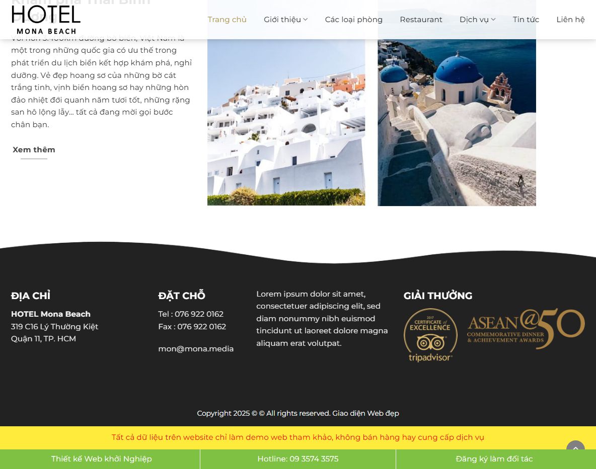 Giao diện quản trị Theme WordPress khách sạn 03