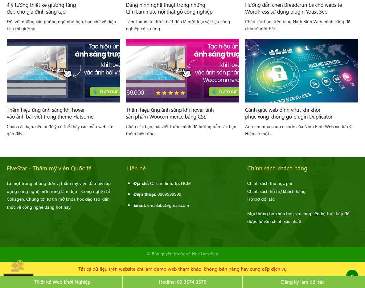 Tính năng theme wordpress spa và làm đẹp