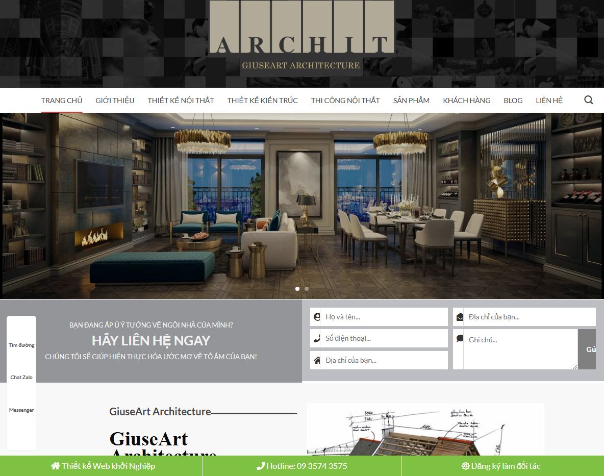 Giao diện Theme wordpress kiến trúc 03