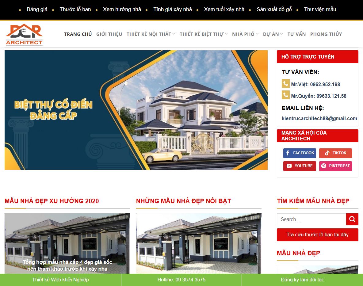 Giao diện Theme wordpress kiến trúc 06