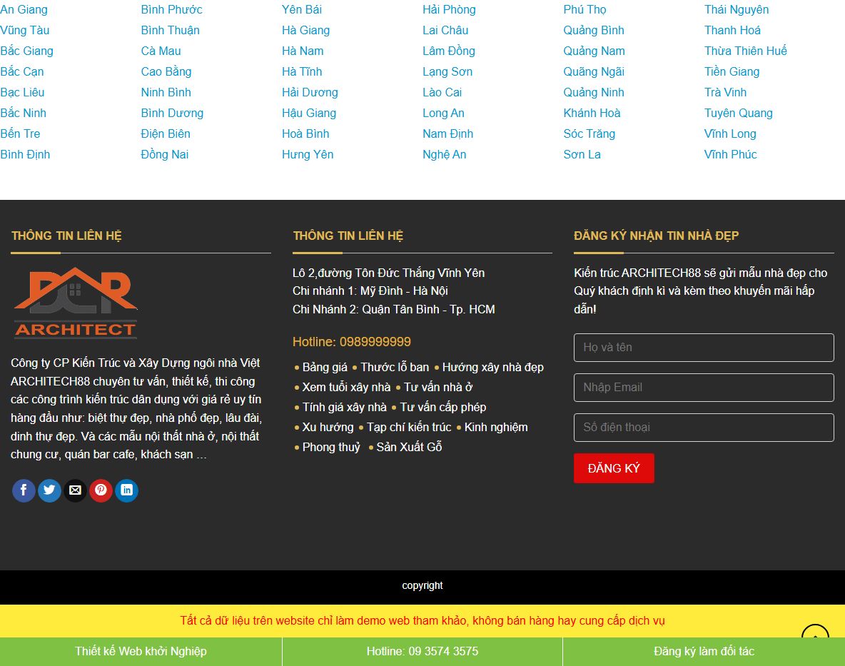 Tính năng Theme wordpress kiến trúc 06