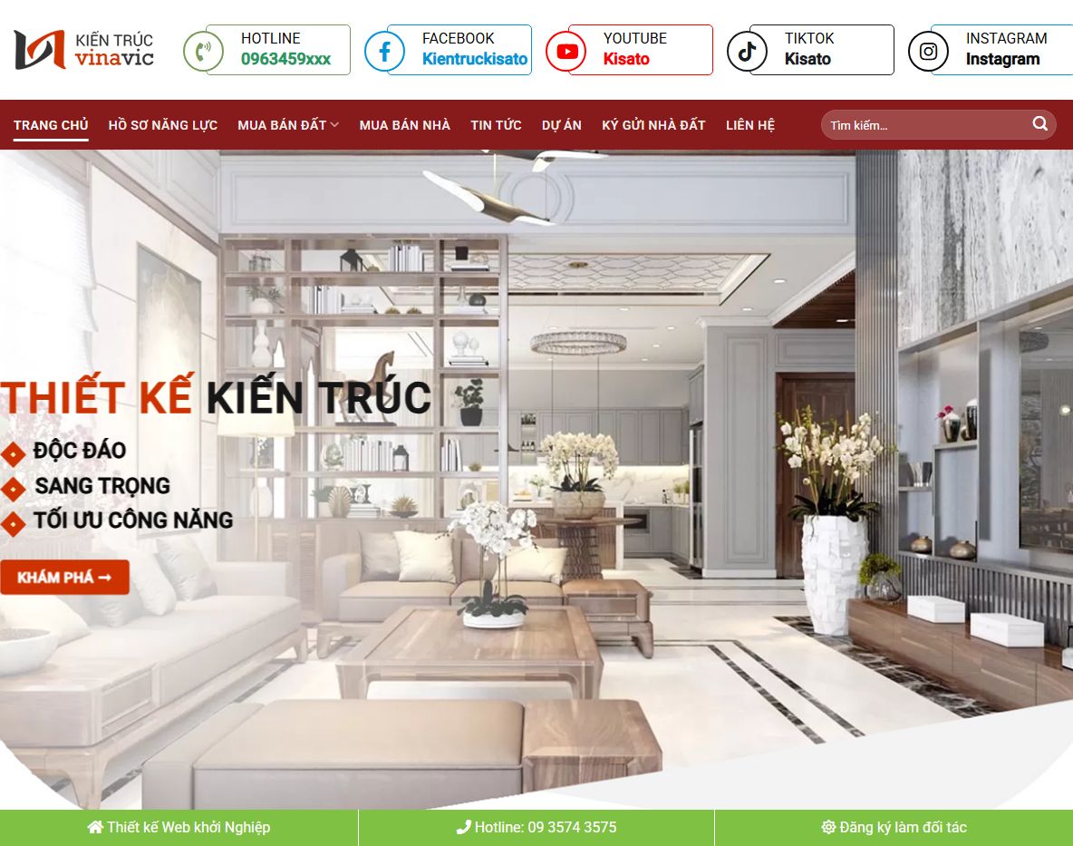 Giao diện Theme WordPress Kiến trúc 5