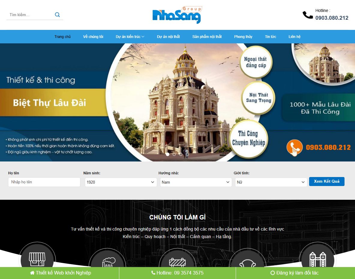 Giao diện Theme WordPress kiến trúc nhà sang