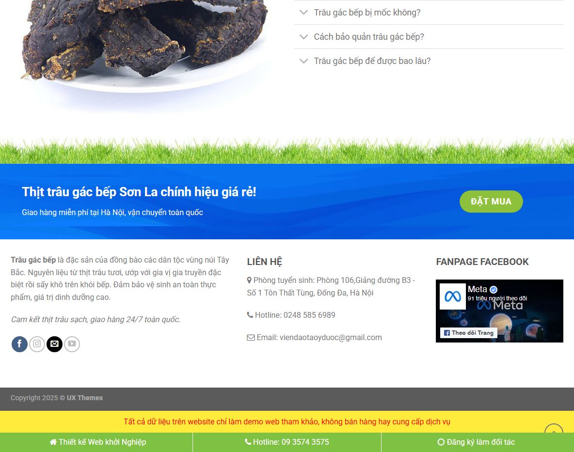 Tính năng theme wordpress bán thịt trâu