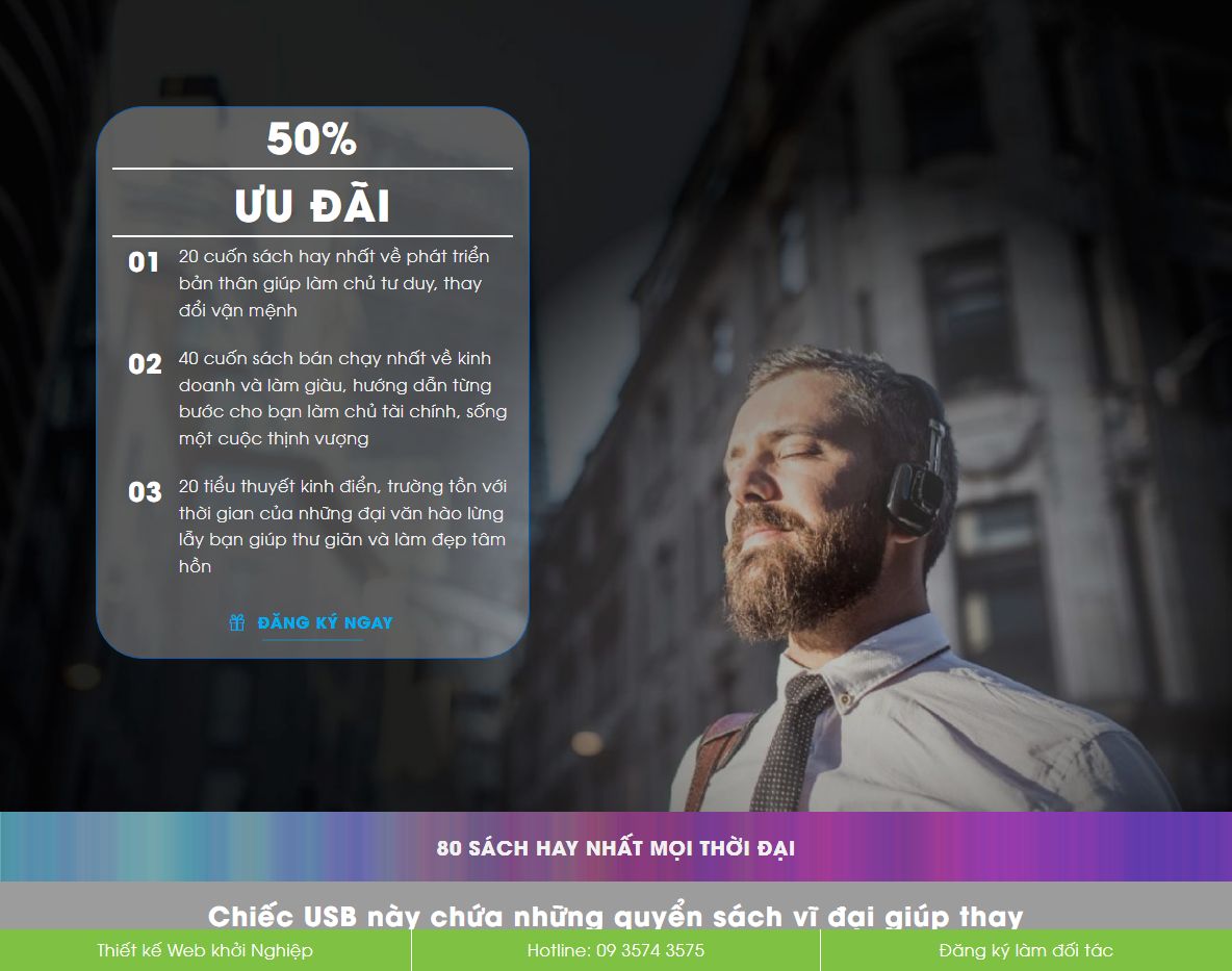 Theme WordPress landing page bán USB sách chuyên nghiệp