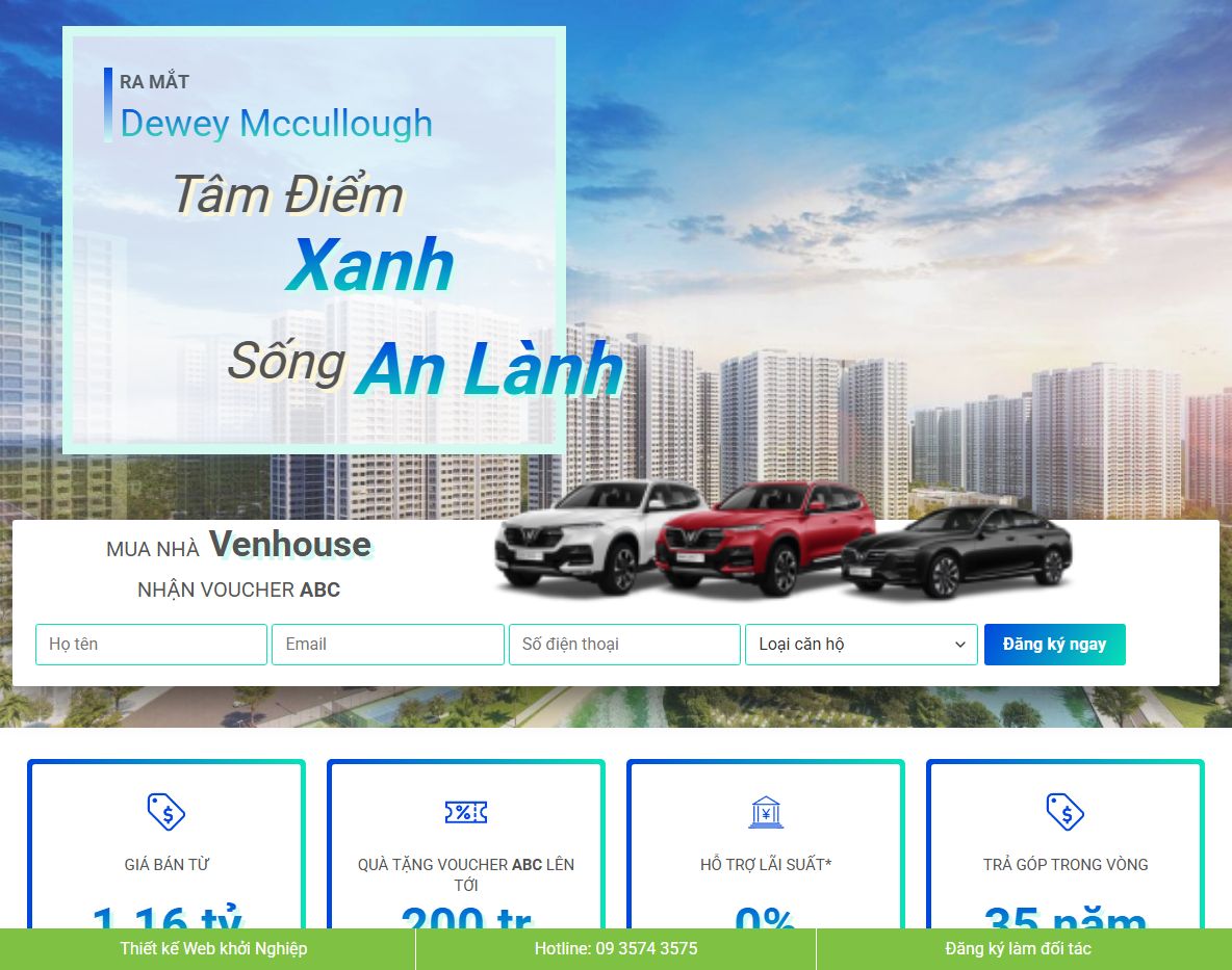 Theme WordPress landing page bất động sản căn hộ hiện đại
