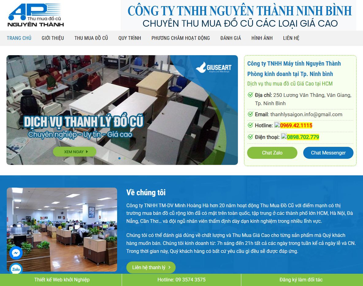 Giao diện Theme wordpress landing page dịch vụ thanh lý 01