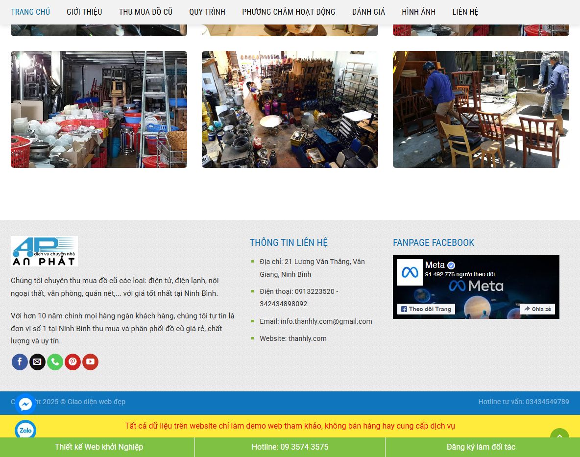 Tính năng Theme wordpress landing page dịch vụ thanh lý 01