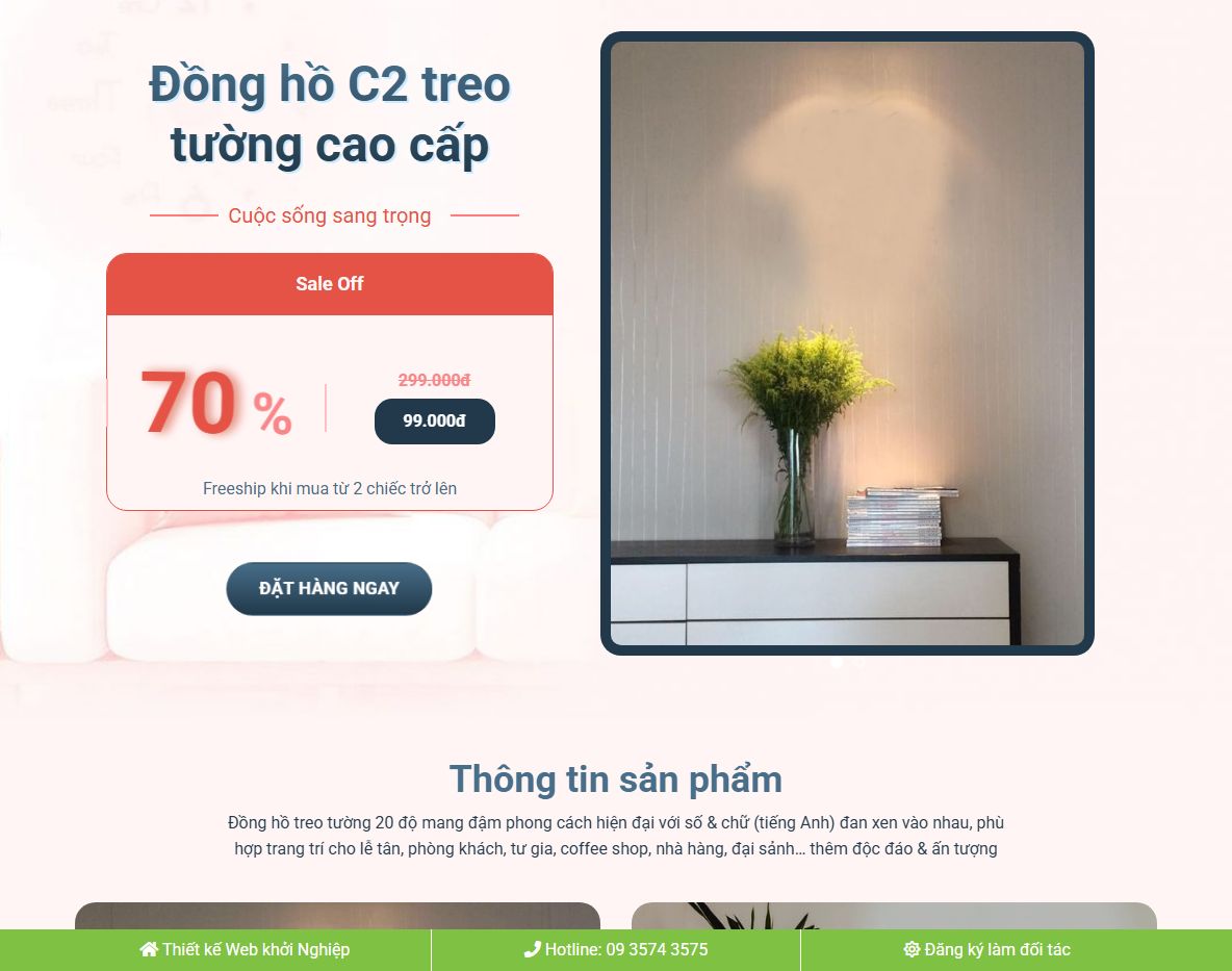 Giao diện theme wordpress đồng hồ dán tường 3D