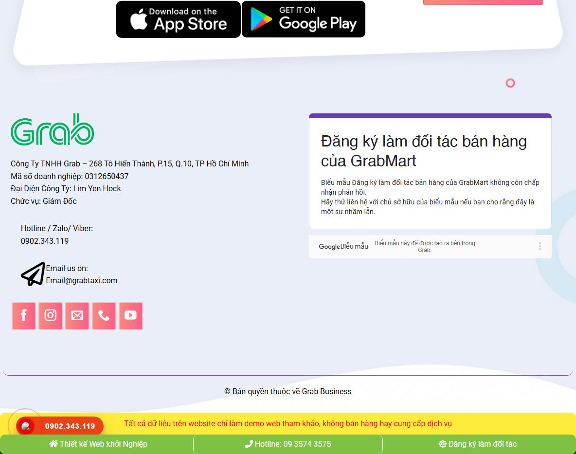 Tính năng Theme wordpress landing page grab