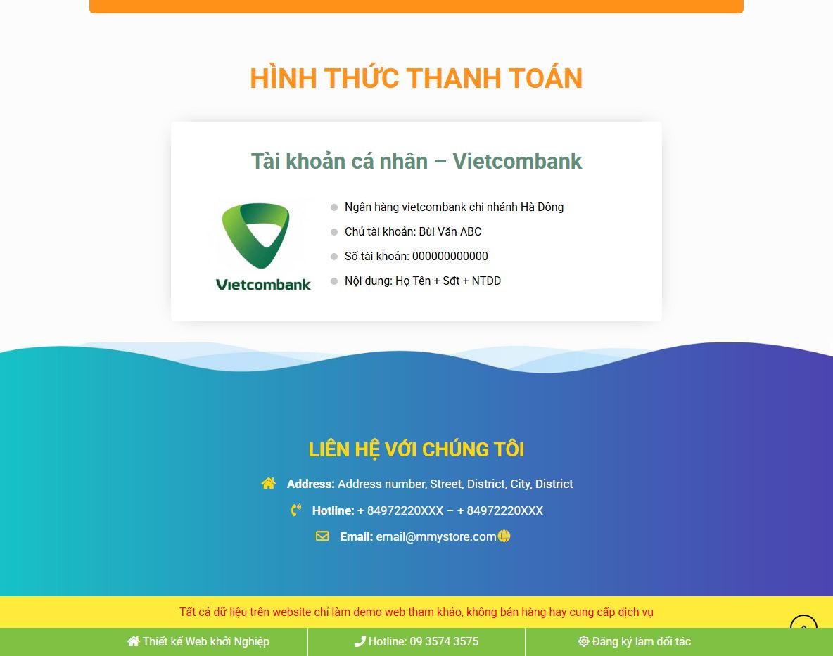Giao diện responsive của theme landing page