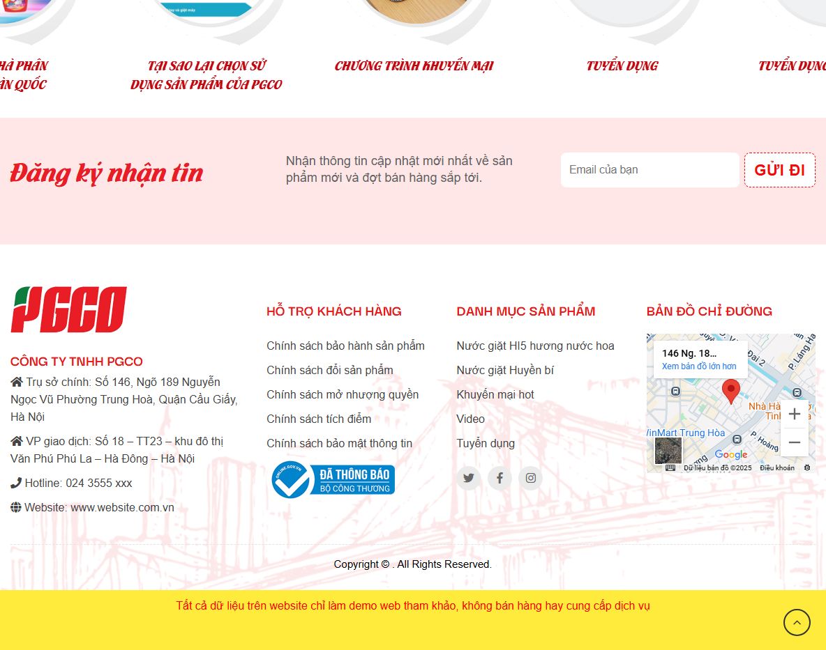 Giao diện responsive của theme WordPress nước giặt