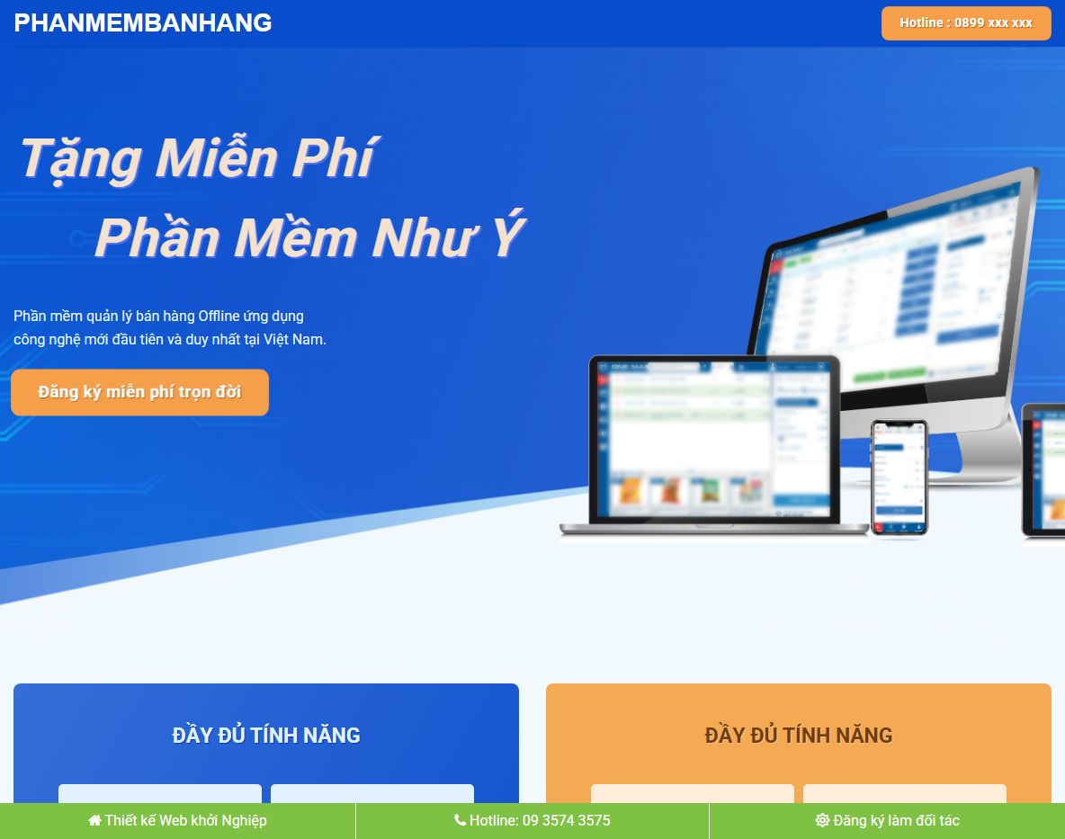Theme wordpress landing page phần mềm bán hàng mẫu