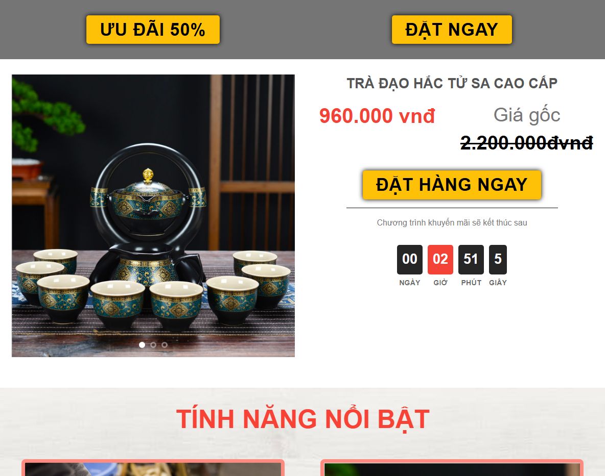 Giao diện Theme WordPress landing page trà đạo