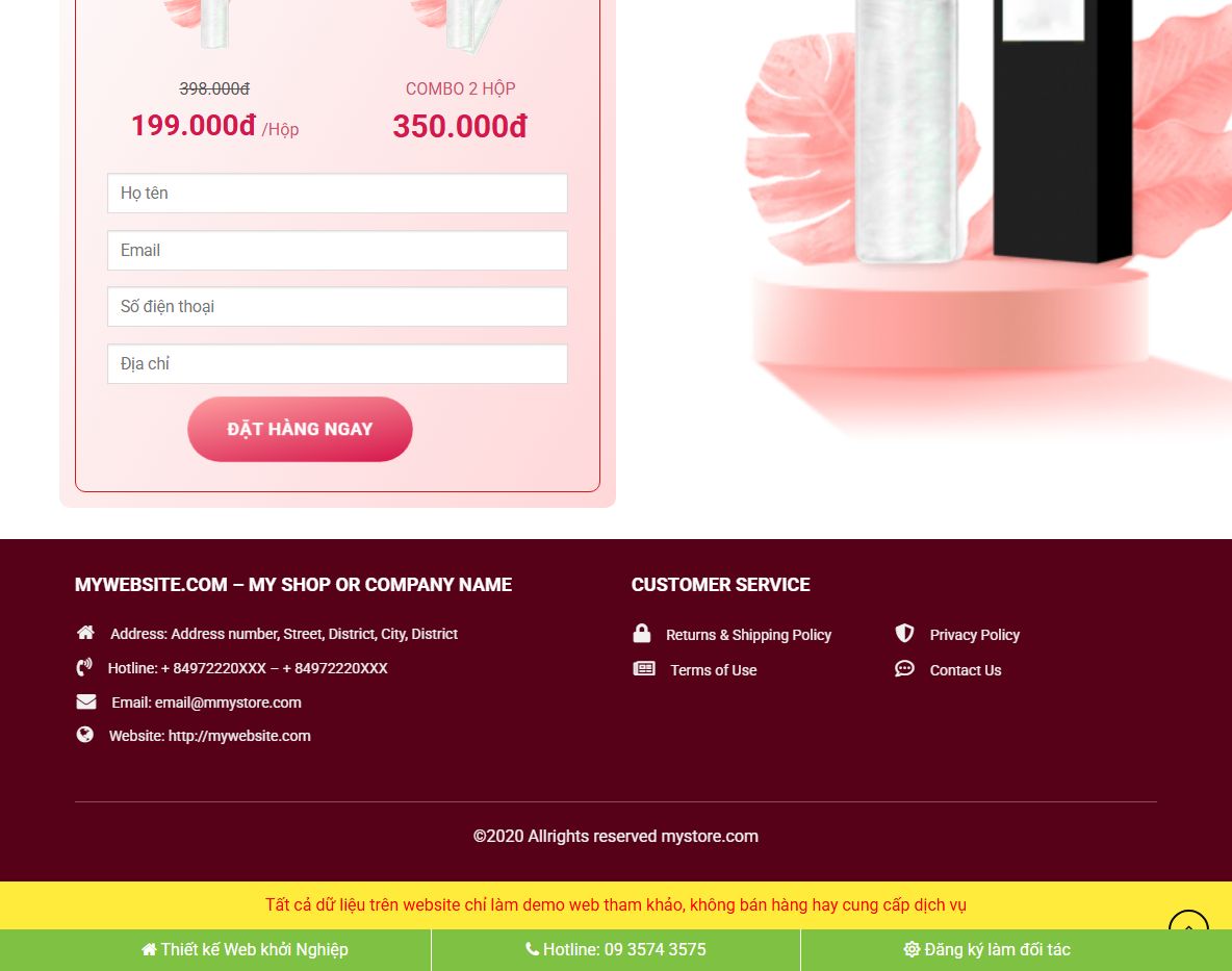 Hiệu quả marketing với theme wordpress landing page xịt makup