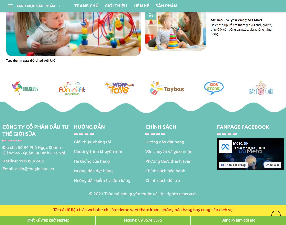 Tính năng Theme wordpress mẹ và bé baby 01
