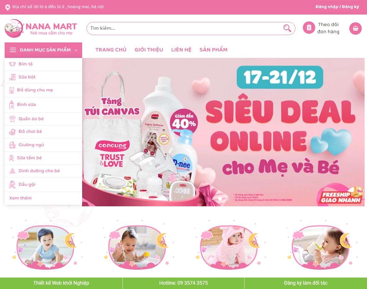 Giao diện Theme WordPress mẹ và bé Baby 02