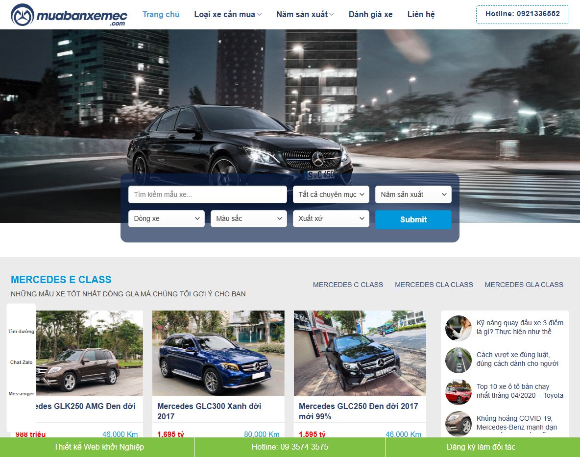 giao diện theme wordpress mua bán xe
