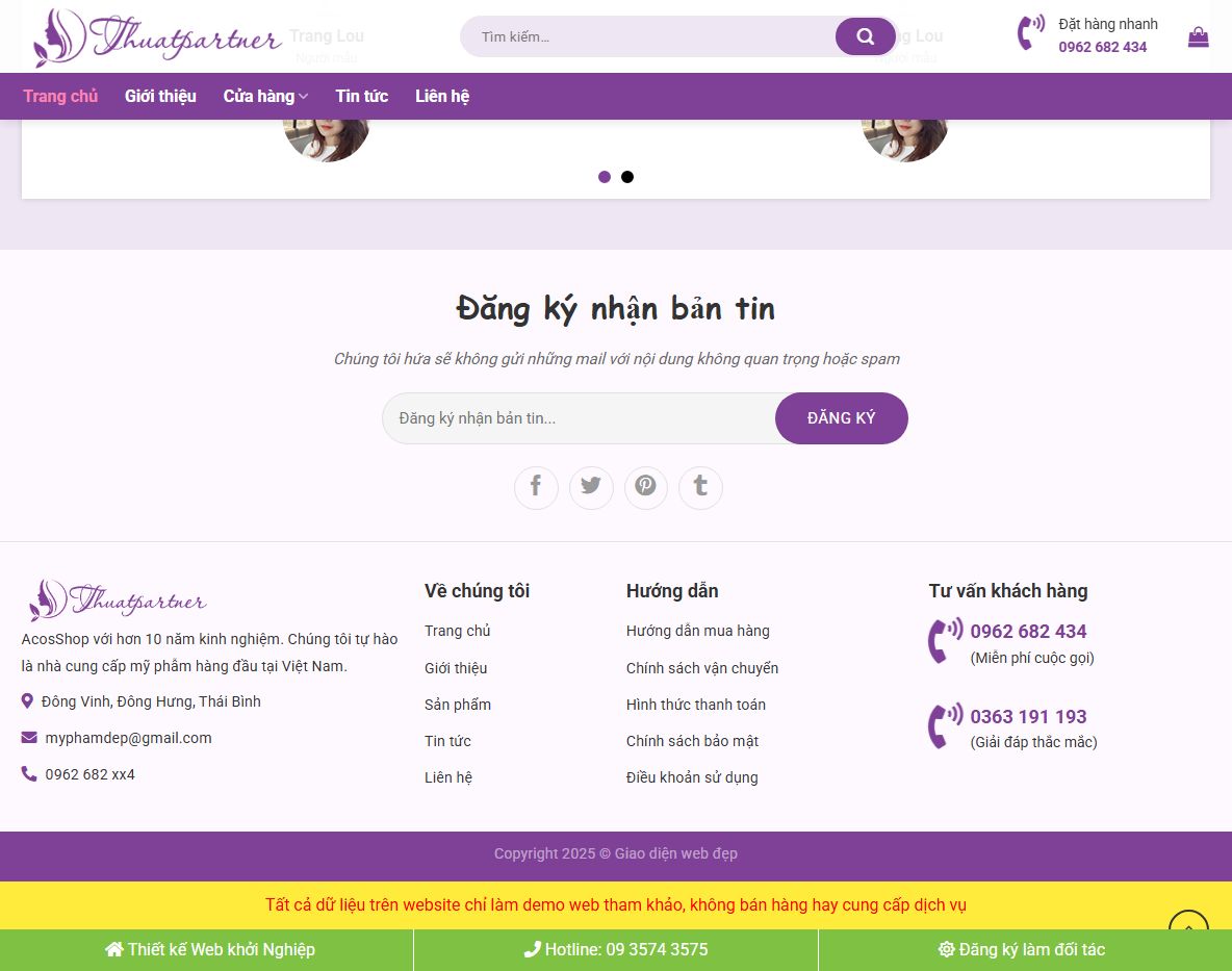 Giao diện quản trị Theme wordpress mỹ phẩm 011