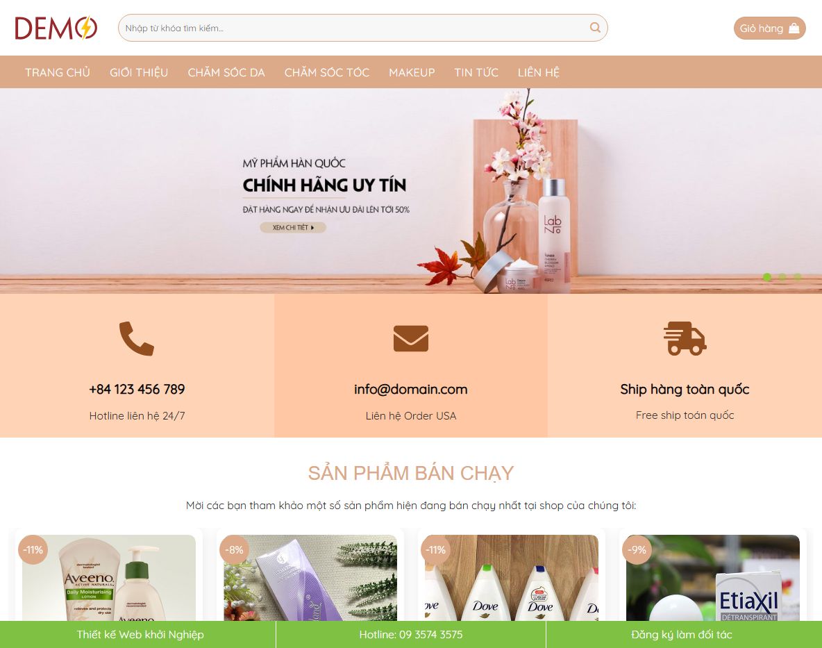 Giao diện Theme WordPress mỹ phẩm 15