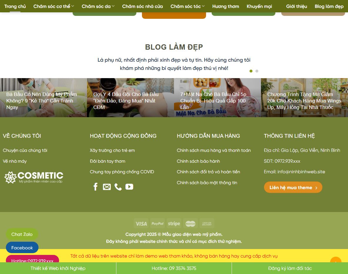 Giao diện trang sản phẩm Theme WordPress mỹ phẩm 18